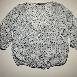 ZARA BASIC 3/4 Sleeve Cropped Blouse